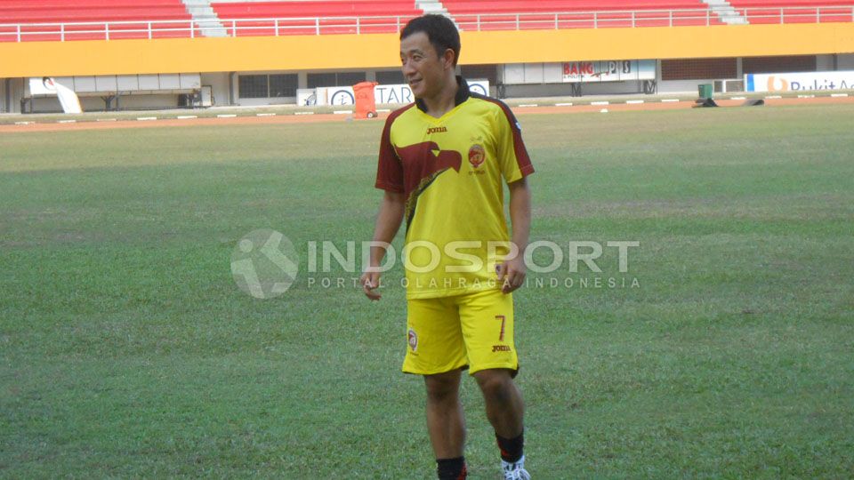 Yu Hyun-koo, pemain Sriwijaya FC. Copyright: © Muhammad Effendi/INDOSPORT